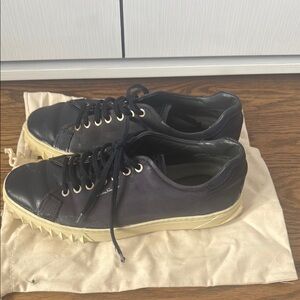 Men's Black Leather Sneakers